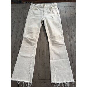 L'Agence Ruth High Rise Straight Raw Hem Jeans in Vintage White Size 27